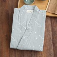 2025 nuevo traje 100% de gasa de algodón para hombre, pijama tipo kimono japonés Yukata fino y suelto, bata con capucha para hombre, pijama con cuello en V, albornoz - details 10