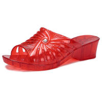 Zapatillas de cuña antideslizantes, zapatillas gruesas de nácar con gelatina de cristal de plástico, tacón medio transparente, ideales para - details 0