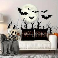 Fundas decorativas de Lino para Halloween, Funda de Cojín Decorativa de 45x45cm,4 Piezas, para Sala de Estar y sofá - details 4