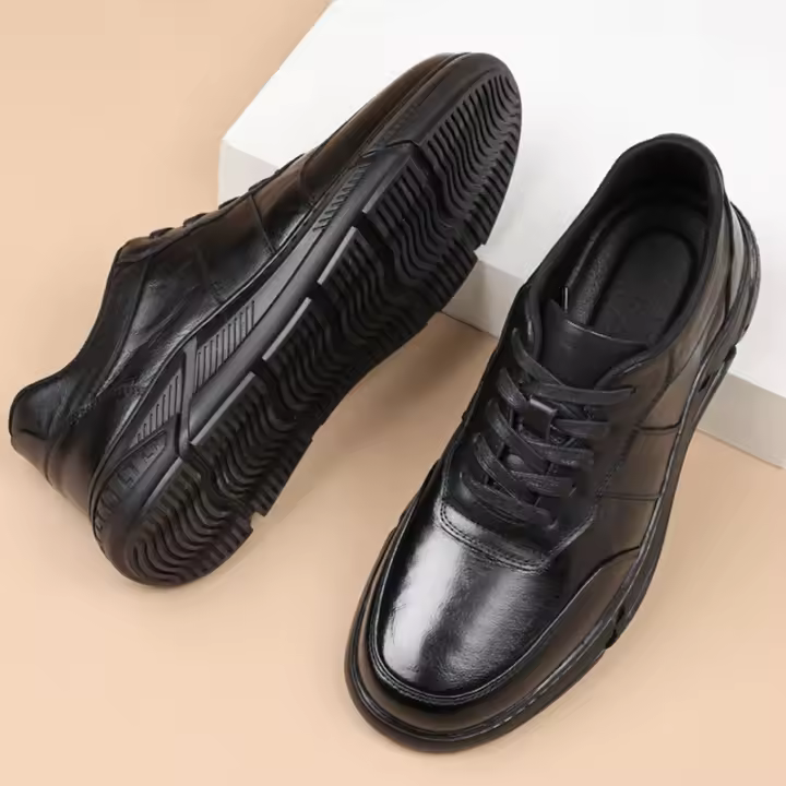 Cuero deportes y ocio zapatos de los hombres de la primera capa de cuero de vaca mano rascando la luz de los hombres casual solo zapatos versátiles zapatos antideslizantes - 1
