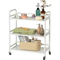 Carrito Cocina,Carro Auxiliar de Metálicos de 3 Niveles Cocina o Multiuso con Ruedas,para el hogar,60×30×75cm,Blanco - details 17