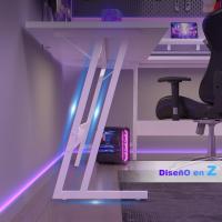 Mesa de Juego en Forma de L 130x130cm Soporte para Monitor Soporte para Auriculares - details 53