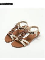 Sandalias de cuña estilo étnico, novedad verano 2025, zapatos de playa bohemios con cuentas, sandalias romanas antideslizantes - details 14