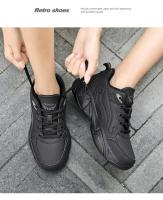 Zapatillas de deporte de cuero PU, hombres casuales, zapatos deportivos para niños, negro puro, talla grande 47 48, tenis para hombres - details 22