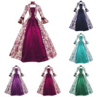 Vestido largo de hada para mujer, con cordones, Medieval, con volantes, lazo, Vintage, victoriano, Carnaval, Maxi, cintura alta - details 8