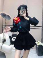 Otoño Invierno suéteres de punto mujeres jerseys moda coreana volantes manga 3D flores prendas de punto Top suéter Sueter Mujer Jumper - details 9