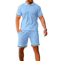 Conjunto deportivo informal de dos piezas de polo de manga corta y pantalones cortos para hombre, verano 2025 - details 3