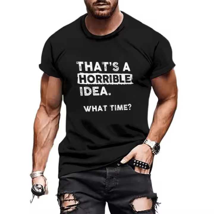 Camiseta gráfica de verano Funny Joke: regalos de manga corta para ropa de hombre, perfecta para ropa de calle de verano - 1