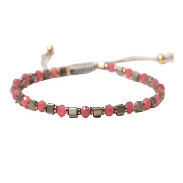 Pulsera de granate portátil Bestone con cuentas de cristal curativas naturales personalizadas - 1