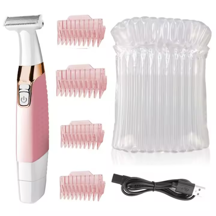 Afeitadora eléctrica recargable para mujer, recortadora Facial y corporal, removedor de vello de Bikini para mujer, afeitadora de aseo femenina en seco y húmedo - 1
