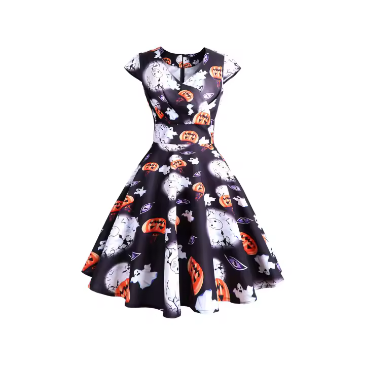 Vestido de moda de Halloween con estampado de telaraña 2025 - 1