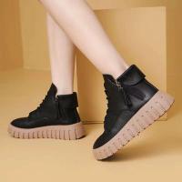 Zapatos casuales de moda de lona para mujer, botas Martin de calcetín grueso - details 3