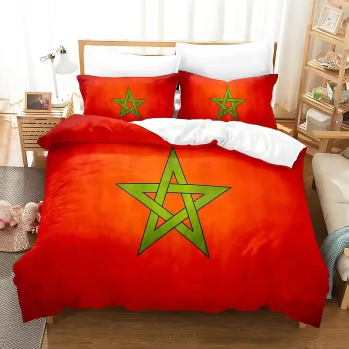 Juego de Ropa de Cama de Marrocos en 3D Tamaño Twin-Queen Funda de Edredón Funda de Almohada - 1