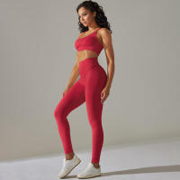 Conjunto de Yoga Sin Costuras para Mujeres Chaleco de Entrenamiento, Pantalones, Sujetador, Shorts de Gimnasio, Leggings de Correr de Cintura Alta Conjuntos Deportivos - details 3