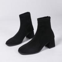 Botas de tacón alto de moda para mujer Primavera-Otoño-Invierno 2025 Cabeza cuadrada cremallera trasera - details 5