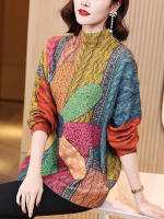 Jersey de cuello alto para mujer, Jersey holgado con estampado, cálido e informal, de lujo, elegante, a la moda, para invierno, 2023 - details 3