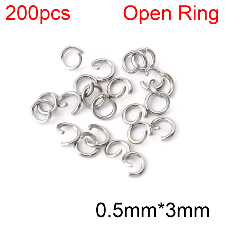 Lote de 100-200 anillos abiertos de acero inoxidable, conectores de anillos divididos para suministros de joyería DIY, accesorios al por mayor - 1