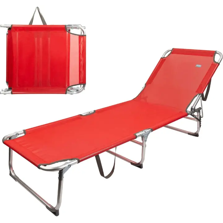 plegable multiposición con sombrilla 193x67x85 cm Camping - 1