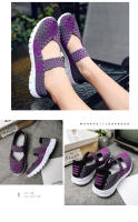 Verano Mujer transpirable caminar correr deporte mujeres zapatos tejidos antideslizantes hechos a mano tejido zapatos planos ligeros zapatos de madre - details 14