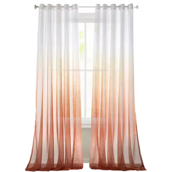 Cortinas y paneles de linóleo translúcido, rayón mezclado, sala de estar y dormitorio - 1