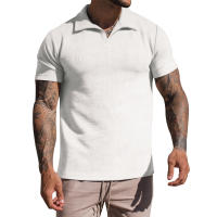 Camiseta de Verano para Hombre Polo Informal con Cuello en V Manga Corta Suelta con Gofres Gruesos - details 4