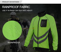 WOSAWE Chaqueta de Ciclismo Visibilidad Alta, Multifuncional, A Prueba de Viento, Secado Rápido, Manga Larga, Cuello Mandarín - details 1