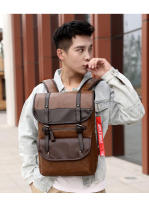 Mochila de cuero impermeable de gran capacidad para computadora de negocios para hombres - details 15