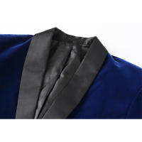 Chaqueta de terciopelo para hombre, abrigo deportivo ajustado, color sólido - details 6