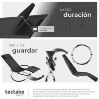 Tumbona Plegable con Balancín Tumbona de Playa Ergonómica Tumbona de Piscina de Acero y Textileno - details 12