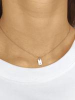 Collar colgante femenino de acero inoxidable plateado con joyas de moda colgantes iniciales - details 5