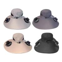 Sombrero de cubo con ventilador para exteriores para hombres y mujeres de ala ancha con 2 ventiladores solares - details 0