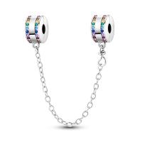Abalorio de pulsera DIY en plata de ley de Color mágico con cuentas de cadena de seguridad de abeja para joyería de cumpleaños de mujer - details 0