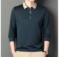 Nueva camisa Polo de manga larga para hombre, ropa deportiva informal de negocios, moda clásica de Color sólido, Top básico con cuello en V de marca para hombre - details 5