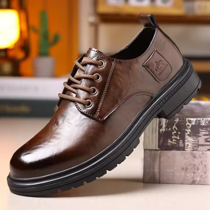 Plataforma de color sólido retro de mezclilla para hombre diseñada por zapatos de boda casuales de moda suaves - 1