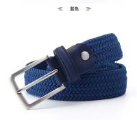 Cinturón elástico tejido para hombre y niña,3.3-3.4 CM de ancho, azul, negro, marrón, regalo de lujo, accesorios para vaqueros - details 7