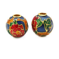 Pulseras de Abalorios de Dáfodil de Brasso con Pintura de Aceite 4PCS Accesorios de Joyería DIY Hechos en China - details 2