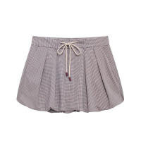 Elegante para mujer a cuadros lisos con falda corta - details 2