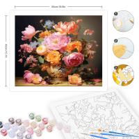 RUOPOTY-pintura acrílica por números con Marco, cuadro de flores coloridas, decoración del hogar - details 4