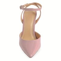 Zapatos De Tacón Alto Con Punta En Punta Para Mujer, Sandalias De Tacón De Aguja Con Correa De Hebilla En El Tobillo - details 6