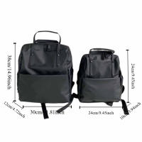Bolso negro ligero para ordenador, bolso de hombro de nailon de estilo coreano de Color sólido, bolso de mano de gran capacidad, mochila de viaje impermeable - details 0