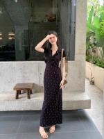 Vestido adelgazante y ceñido a la cadera para mujer, estilo francés de vacaciones, puro deseo de verano, sensación de alta gama, camisola larga - details 10