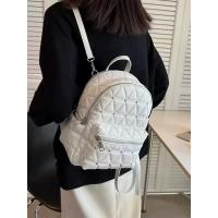 2025 nueva mochila popular rombo bordado hilo remache mochila pequeña fragante cuero suave niñas compras bolsa versátil - details 2