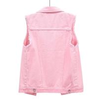 Chaleco vaquero para mujer, chaqueta, ropa informal de moda retro para primavera y otoño, elegante sin mangas - details 2
