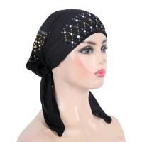 H089 turbante de moda hijab con lentejuelas doradas, pañuelo hijab musulmán, pañuelo islámico, sombrero amira, para colocar en la cabeza. - details 10