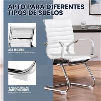 Juego de 2 Silla de Oficina Silla Blanca Silla de Recepción Silla para Conferencia Sala de Estar Silla de Trabajo 2 Unidades - details 8