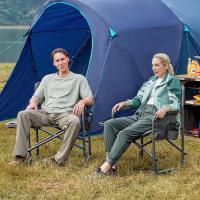 Silla plegable de aluminio resistente para acampar de 180 kg, silla de camping para adultos con mesa auxiliar portátil para festivales al aire libre - details 6