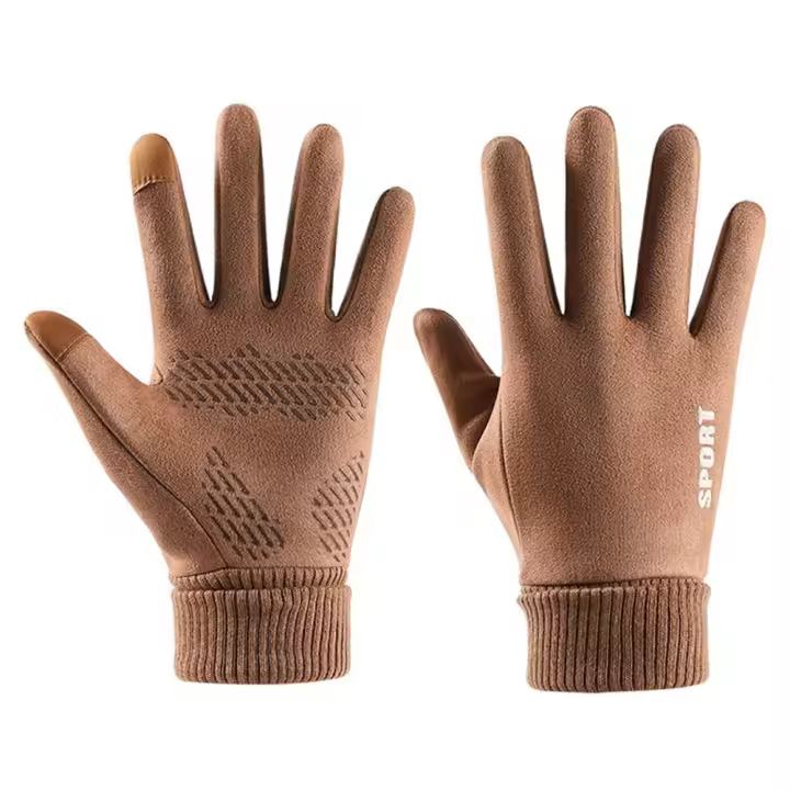 Men Winter Waterproof Cycling Gloves Ski Touch Screen Fleece Gloves Non-slip Warm Full Fingers Sports Running Motorcycle gloves - 1