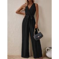 2025 Nuevo Mono Halter Estilo Europeo Y Americano Nueva Llegada Con Cordones De Cintura Alta Mono Sin Mangas Moda Conjunto Casual - details 4
