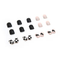 Uñas artificiales postizas duraderas para dedos, uñas negras frescas para usar, bricolaje en casa - details 0