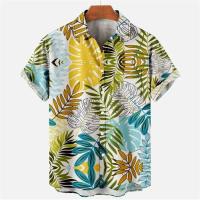 Camisa hawaiana, estampado de leopardo, top casual de manga corta, solapa de hombre, camisa de moda Aloha - details 7